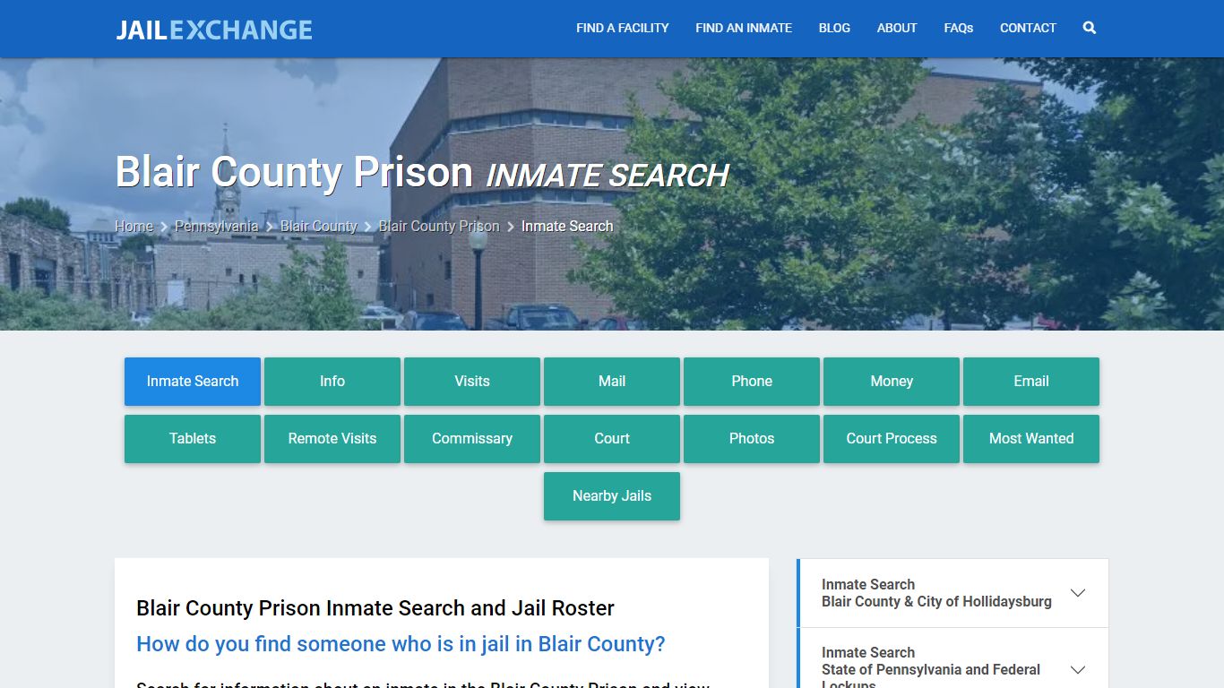 Inmate Search: Roster & Mugshots - Blair County Prison, PA - Jail Exchange